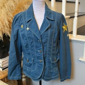 Chico's Blue Blazer with Star Accents